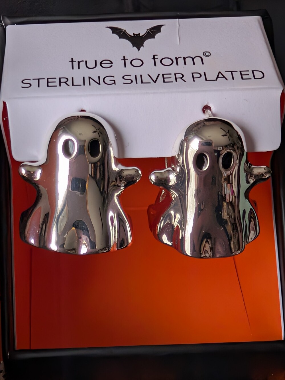 Chrome Ghost Earrings Sterling Silver Plated 👻